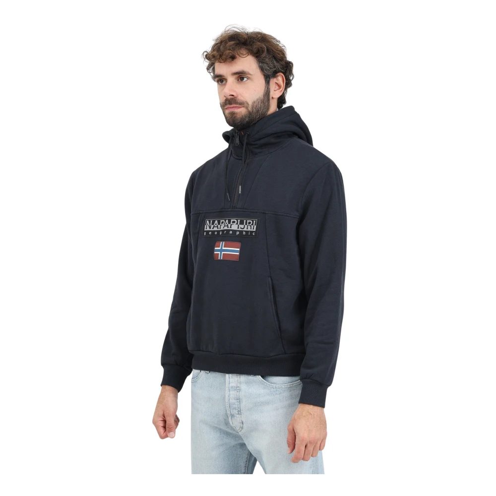 Napapijri Zwarte Half-Zip Sweater Winterstijl Black Heren