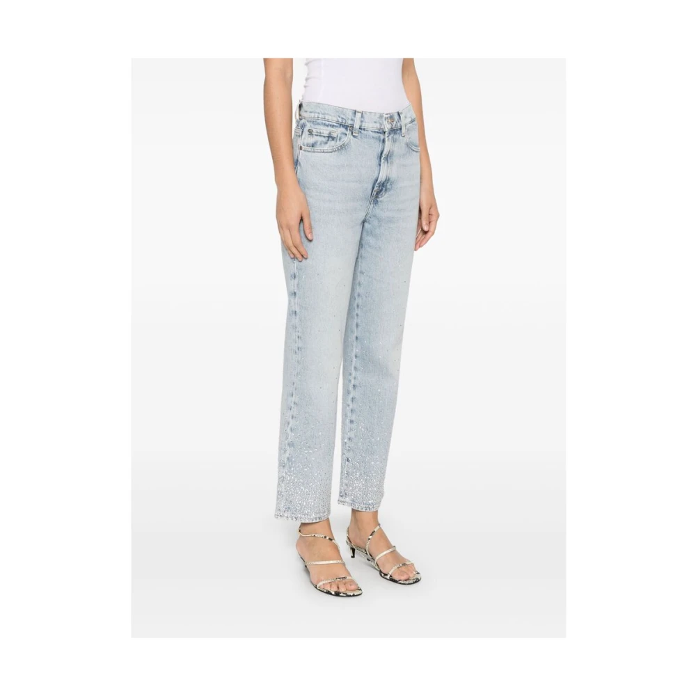 7 For All Mankind Lichtblauwe Klassieke Vijf Zakken Jeans Blue Dames
