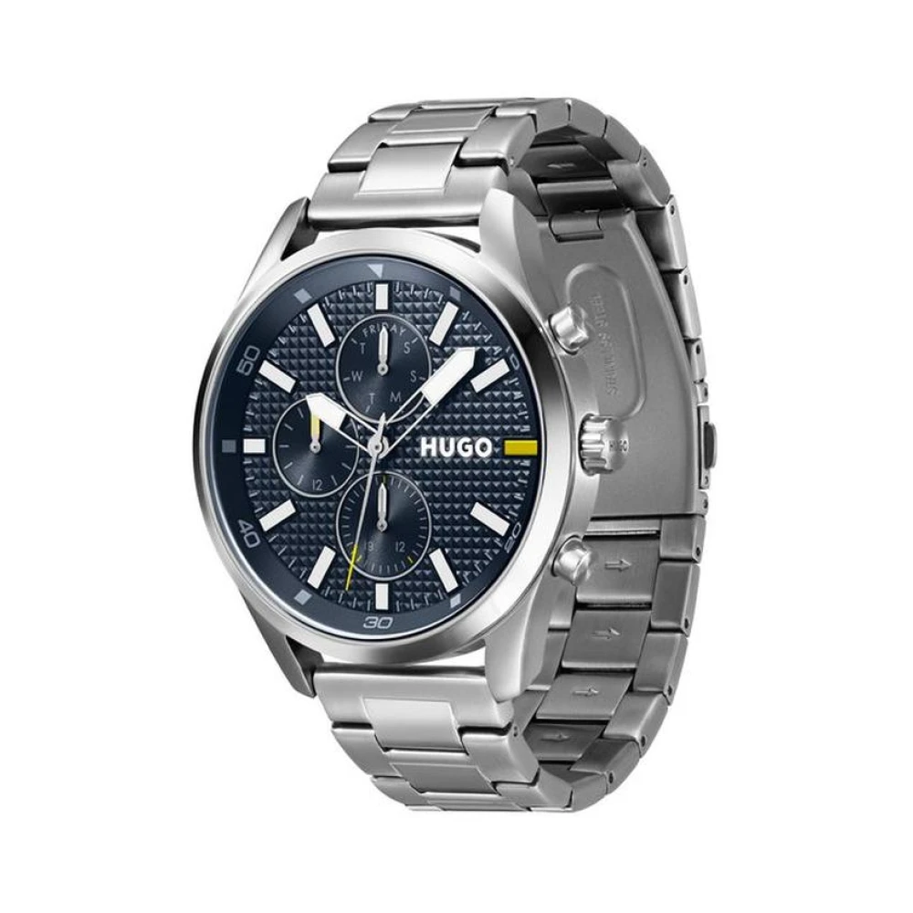 Hugo Men's Gray Stainless Steel Dress Watch With Date Display