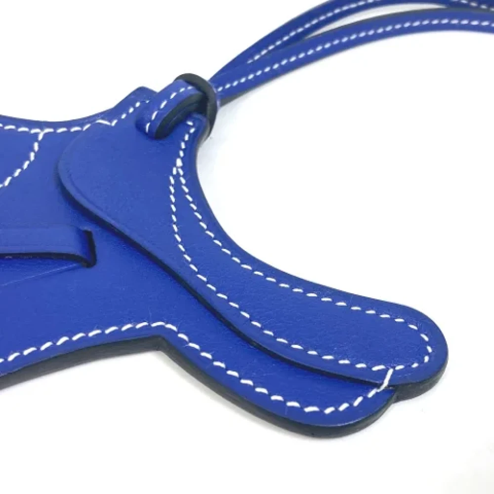 Hermès Vintage Pre-owned Leather key-holders Blue Dames
