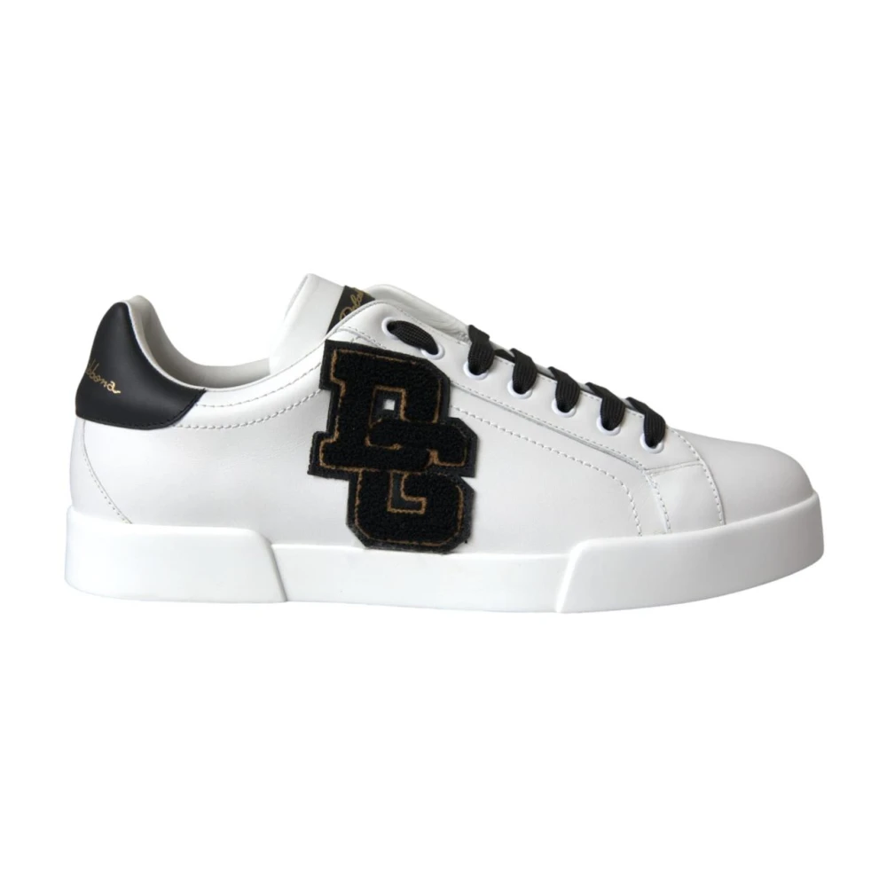 Dolce & Gabbana Men's White Sneakers, 5 1/2 Uk, Leather Low Top Trainers