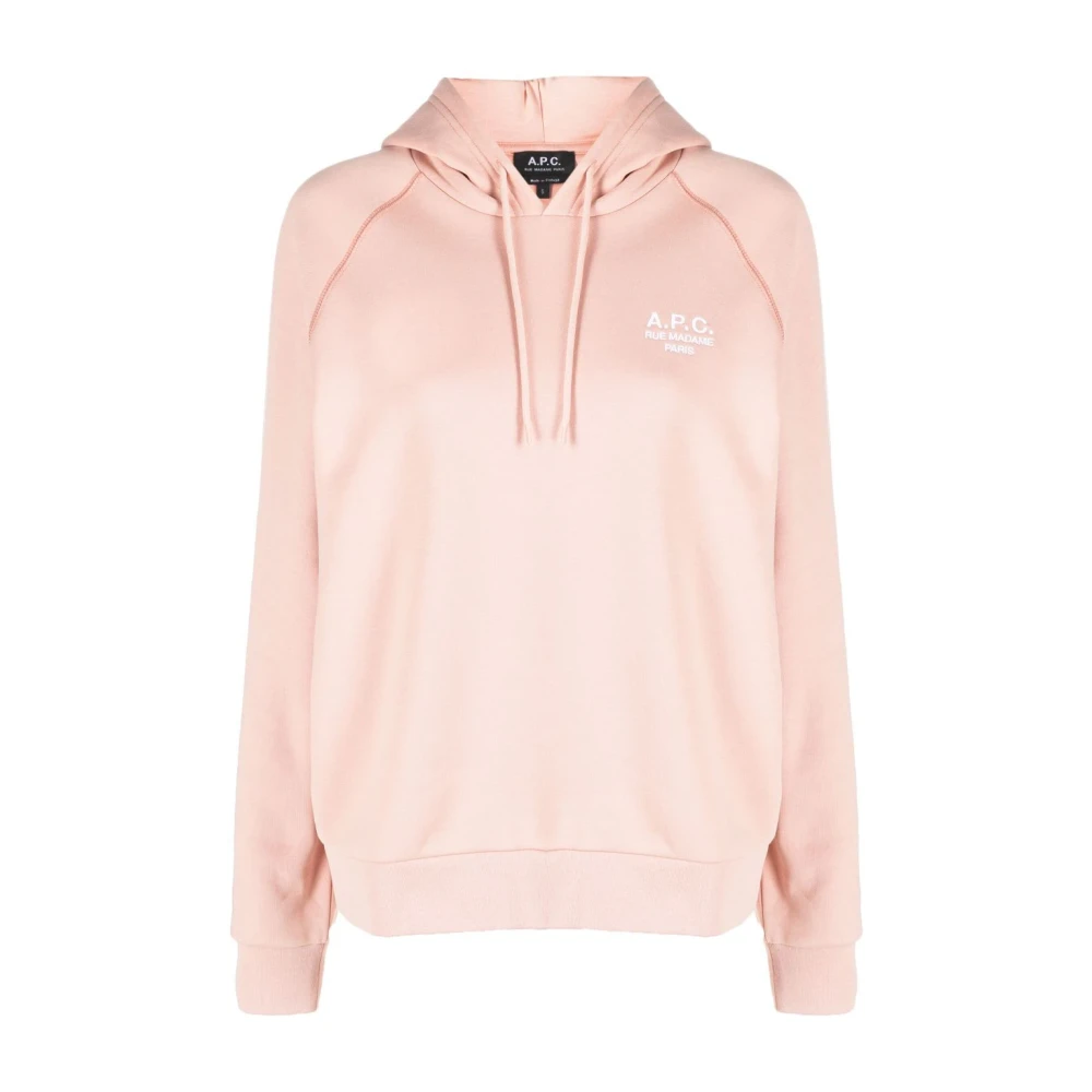 A.p.c. Serena Logo Geborduurde Hoodie Pink Dames