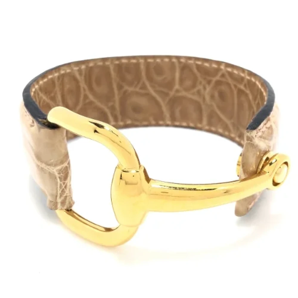 Gucci Vintage Pre-owned Leather bracelets Beige Dames