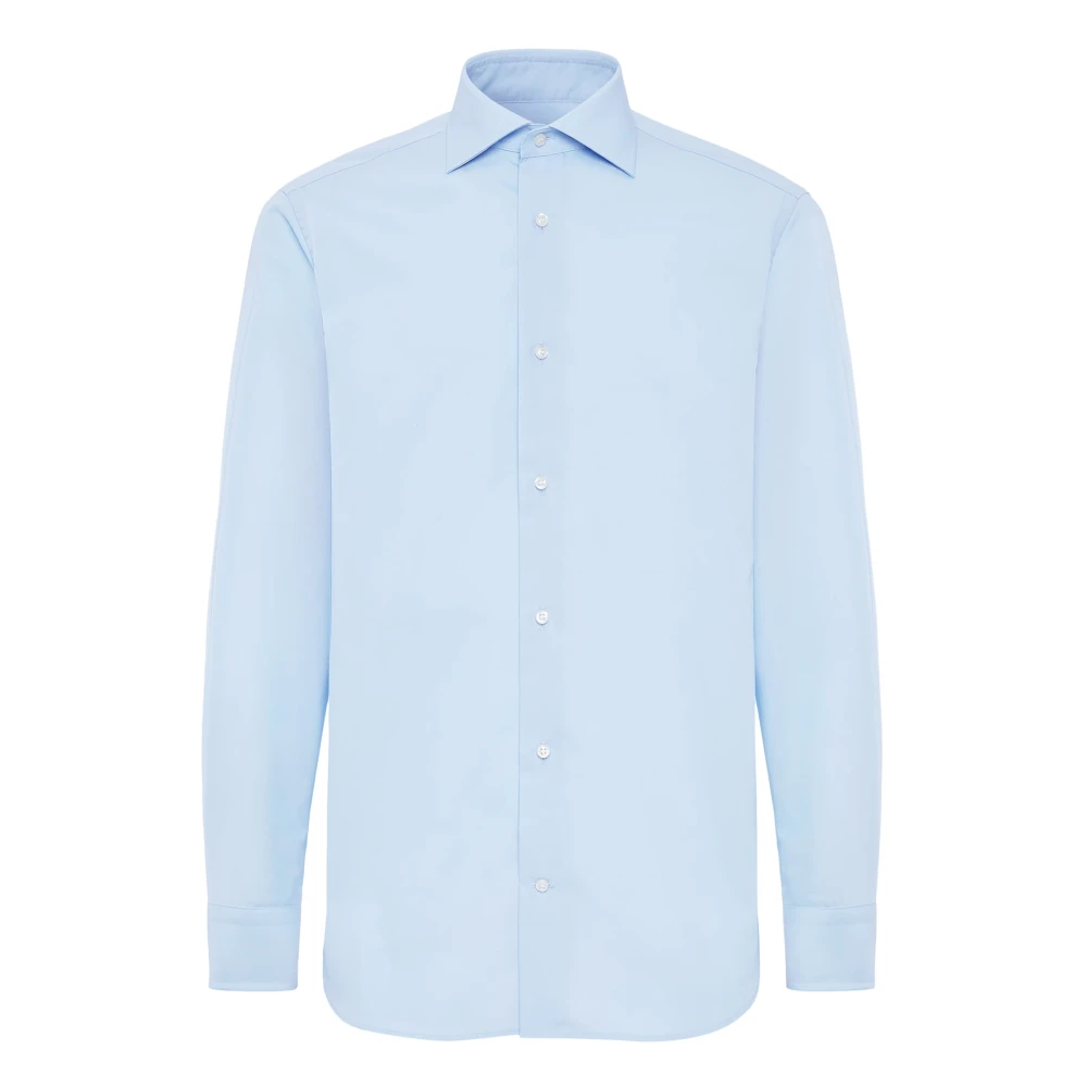 Boggi Milano Dobby Windsor Kraag Overhemd Slim Fit Blue Heren