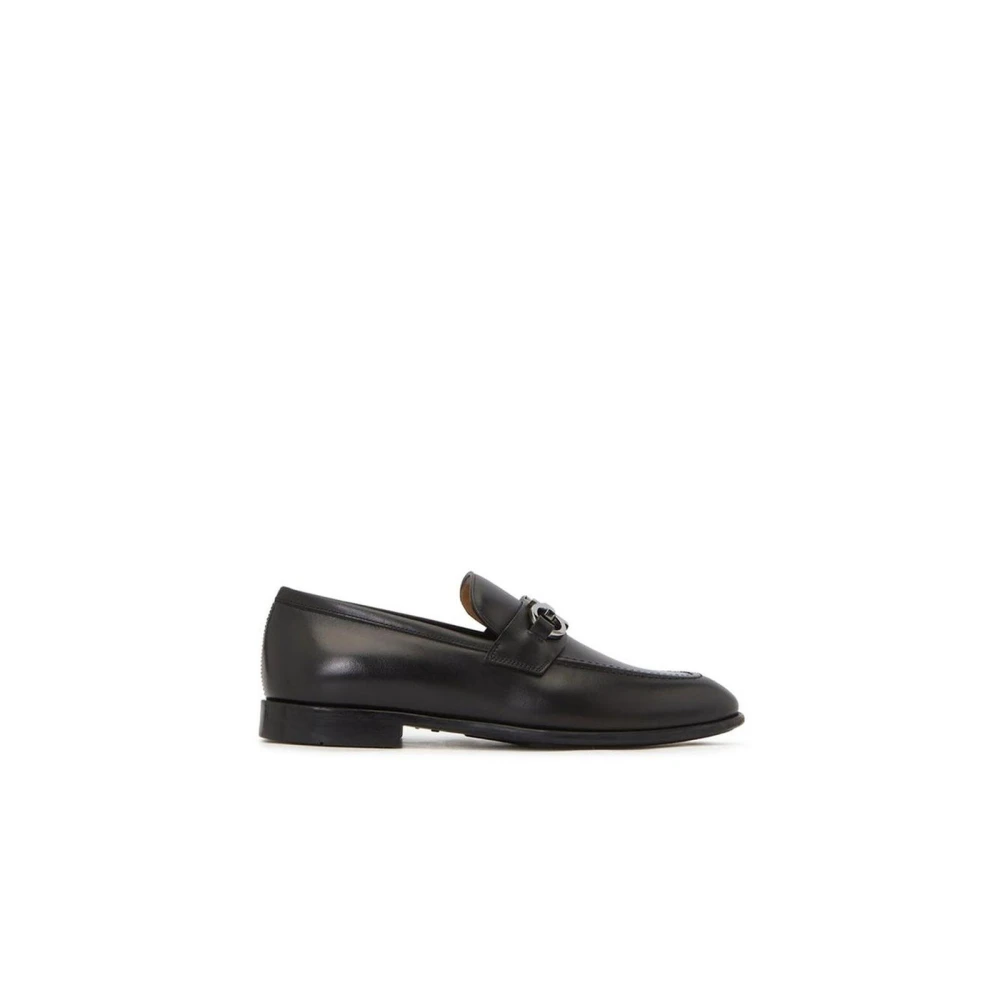 Ferragamo Men's Black Calfskin Slip-On Loafers