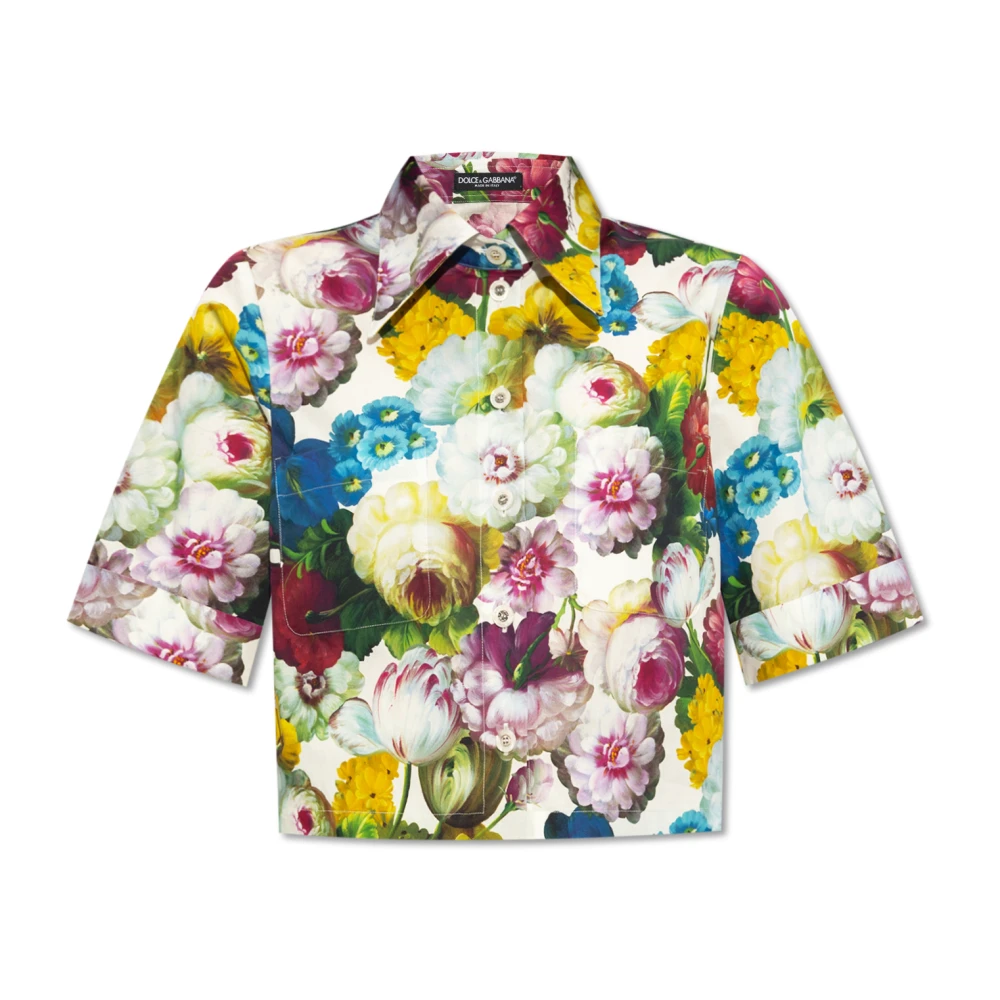 Dolce & Gabbana Geknipt shirt met bloemenmotief Multicolor Dames