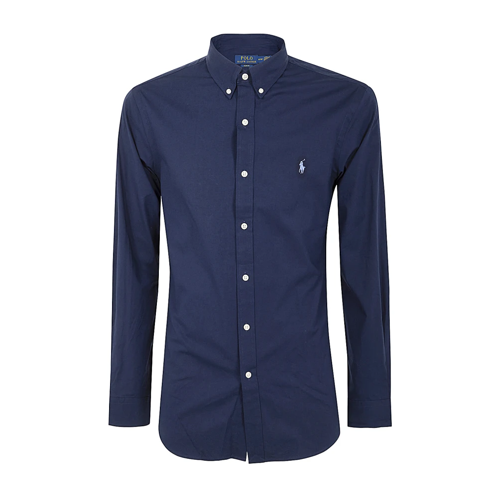 Polo Ralph Lauren Navy Gestreept Slim Fit Overhemd Blue Heren