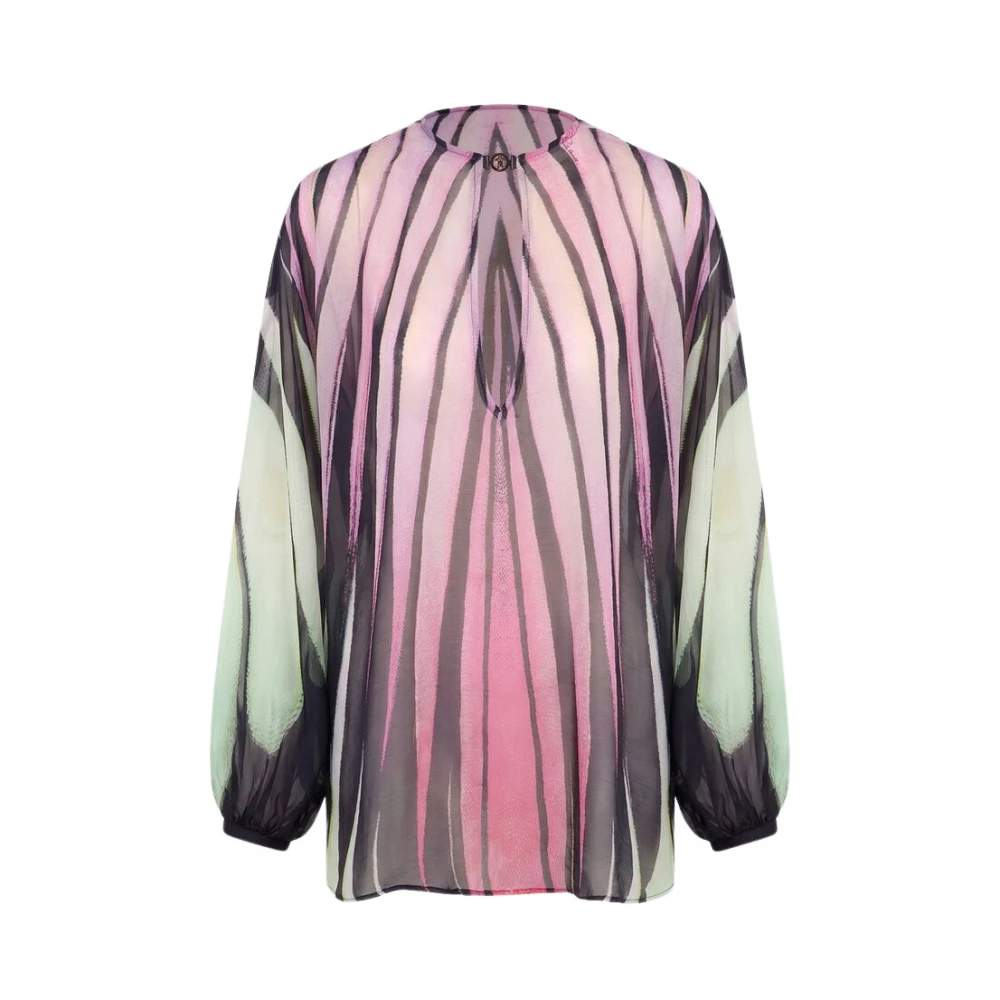 Roberto Cavalli Multicolor Blouses, Female, M, Ray Of Paradise Print Kaftan