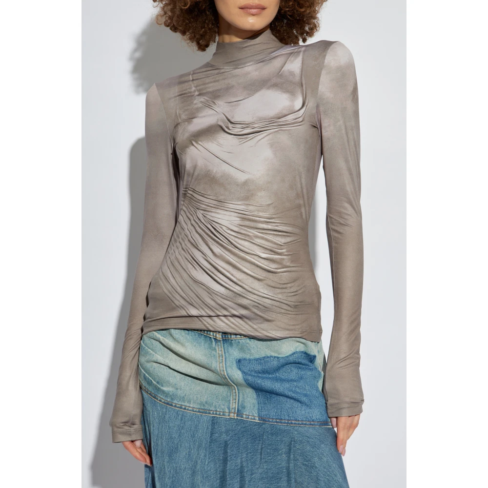 Balmain Top met opstaande kraag Gray Dames