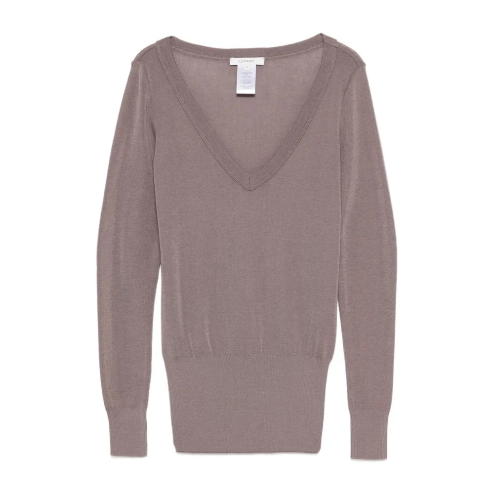 Lemaire Purple V-Neck Fine Knit Jumper - Female - V-Neck Knitwear - L - Knitwear