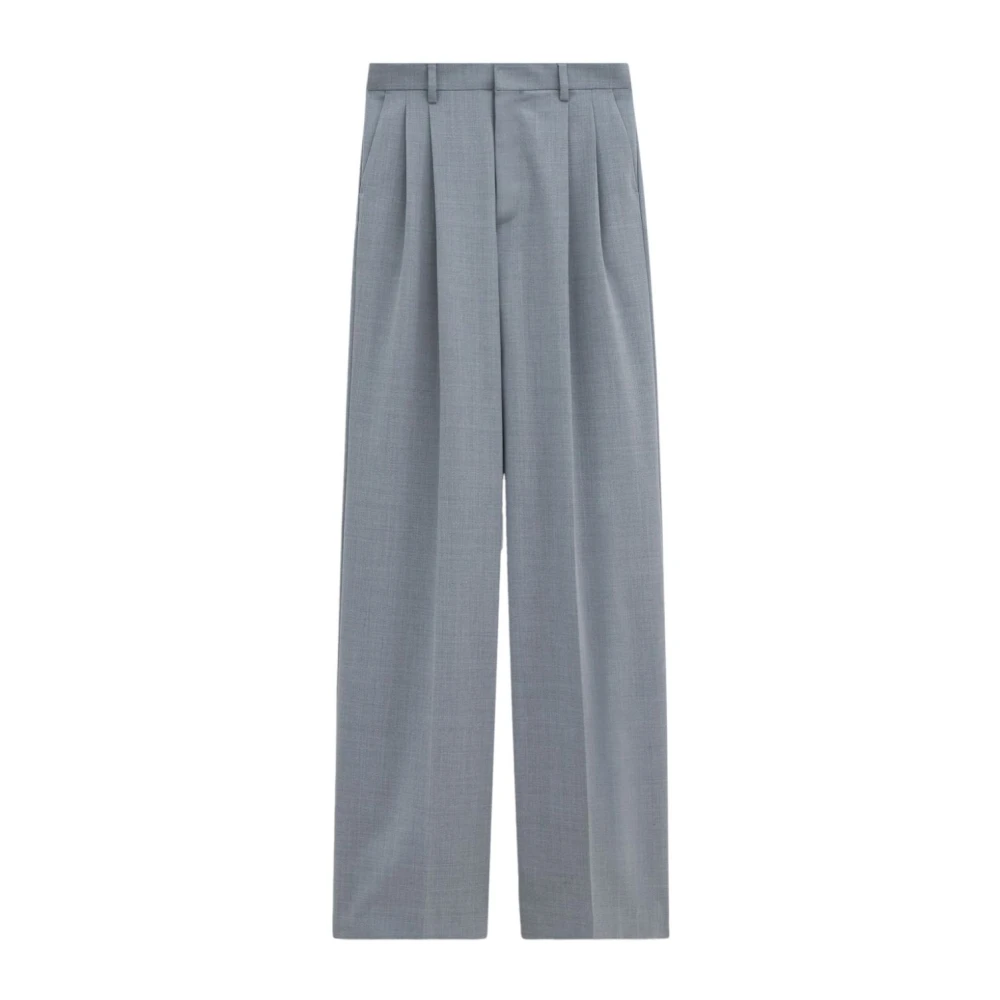 Filippa K Grijze Broek met Hoge Taille en Wijde Pijpen Gray Dames