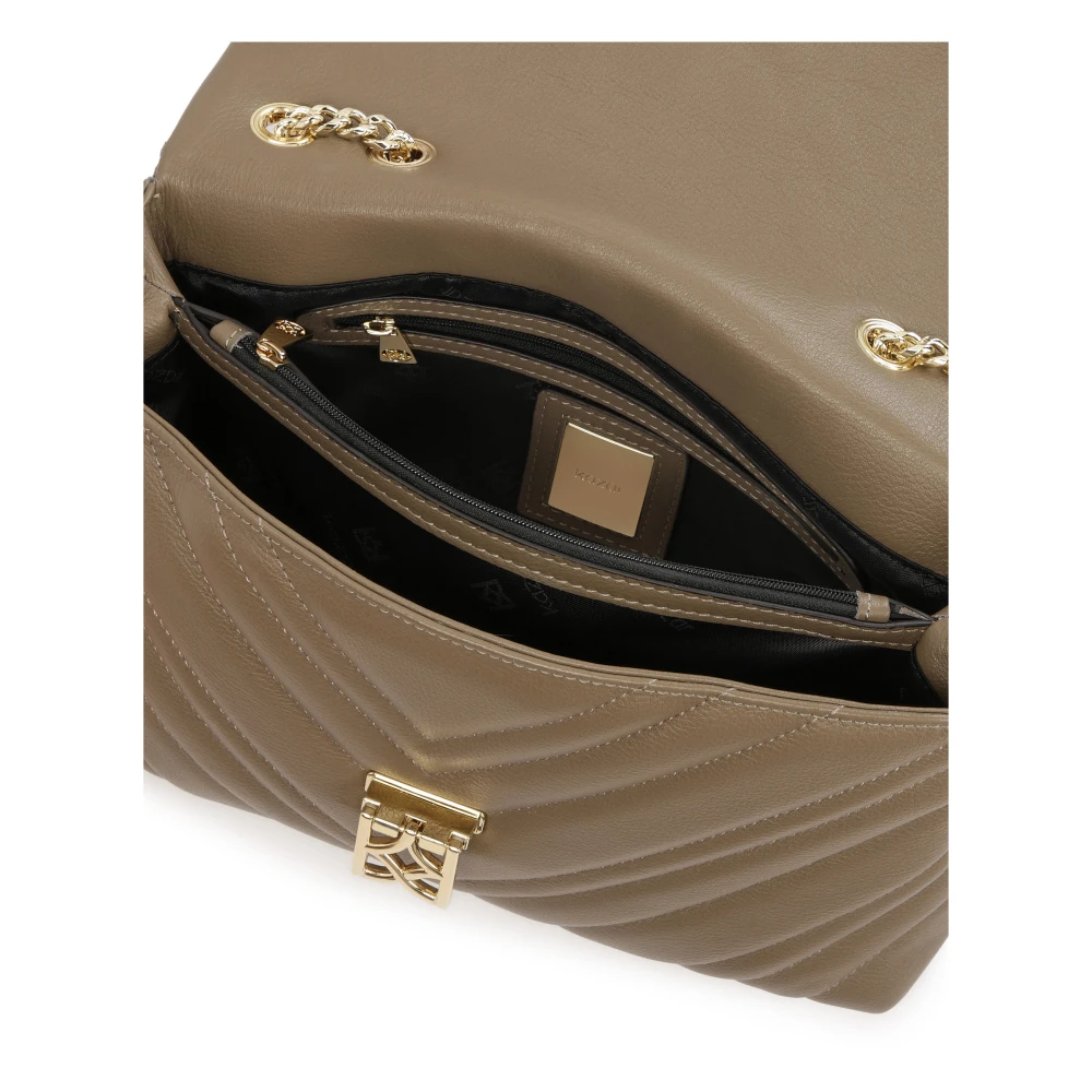 Kazar Leren gewatteerde kettinghandtas Beige Dames