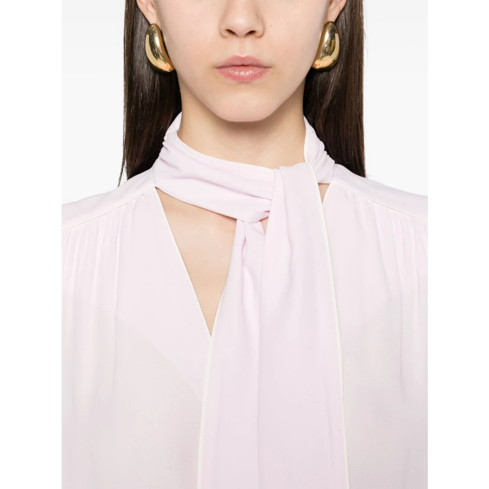 Elisabetta Franchi Roze Geborduurde Logo Blouse Pink Dames