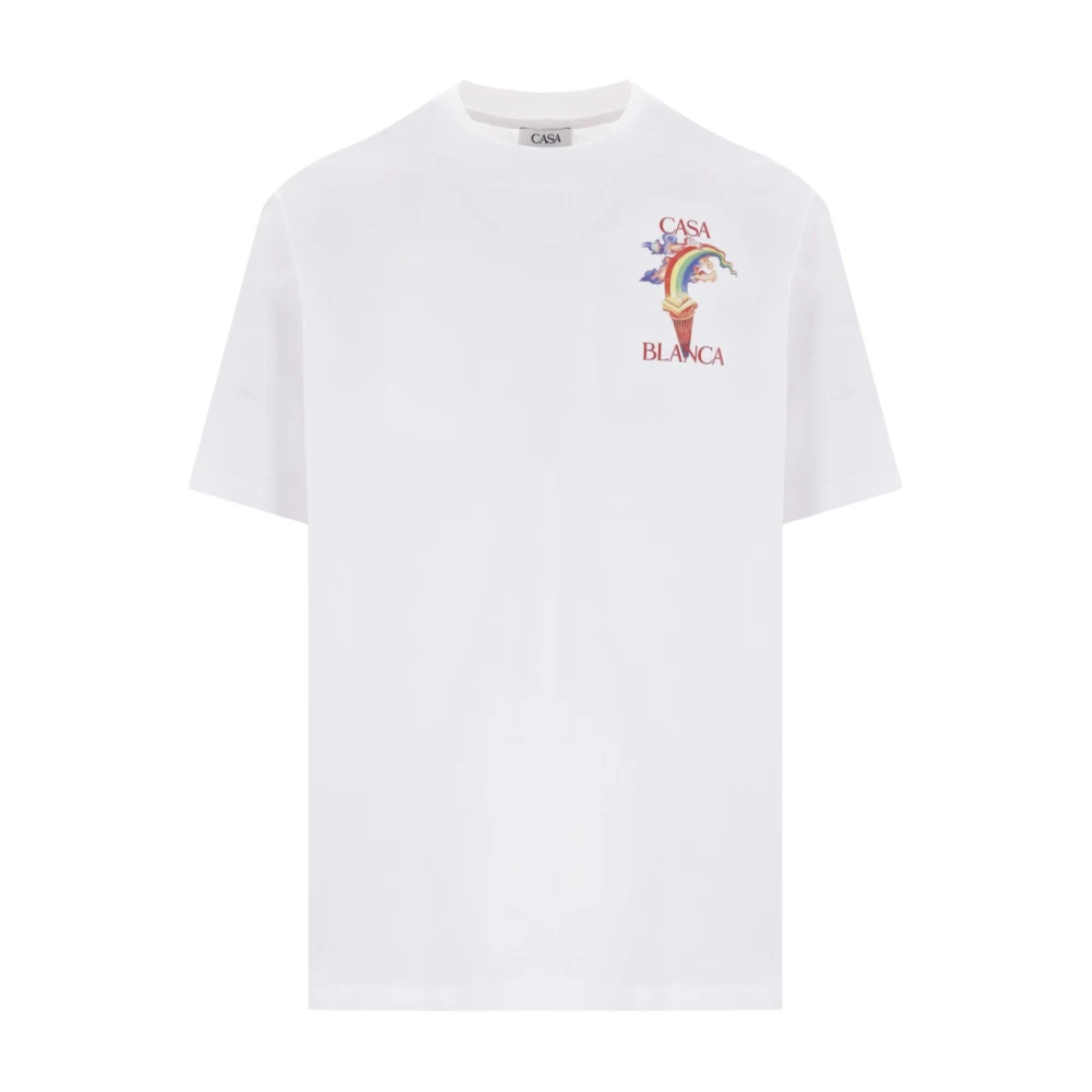 Casablanca Nature Teacher Wit Organisch Katoenen T-shirt White Heren
