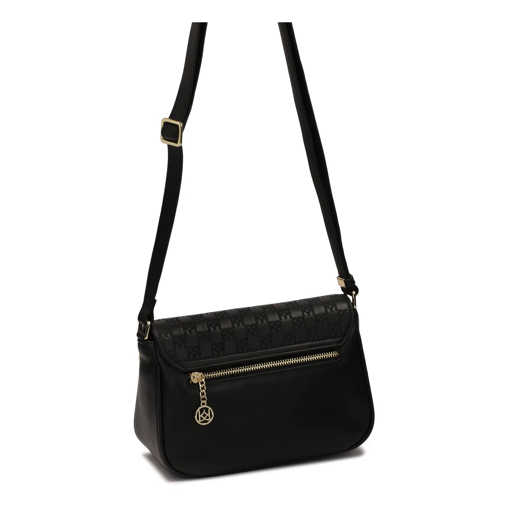 Kazar Zwarte schoudertas met gelabelde klep Black Dames