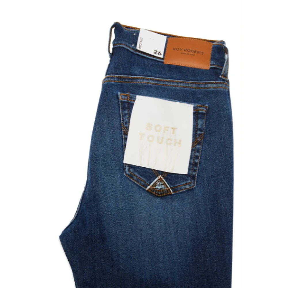 Roy Roger's Boot Cut Stone Washed Denim Jeans Blue Dames