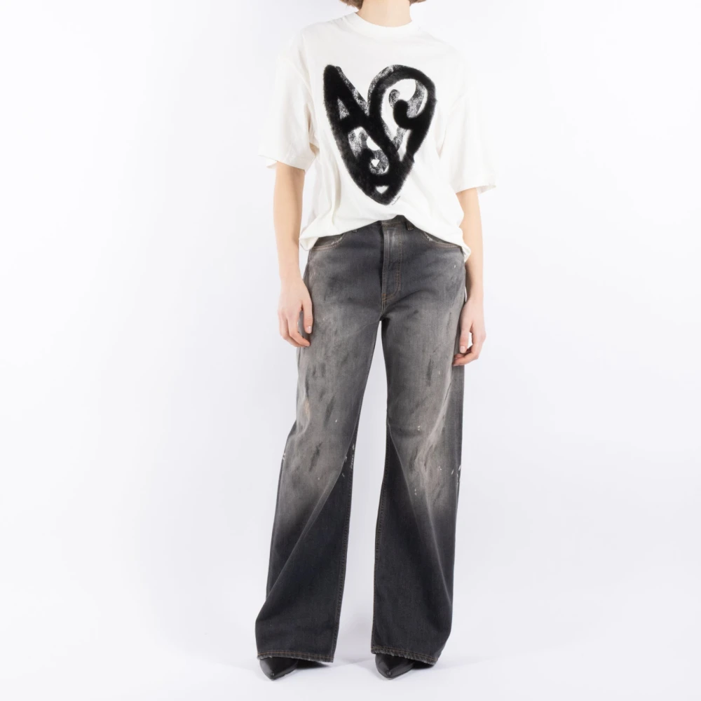 Acne Studios Zwarte Katoenen Jeans A00513 Black Dames