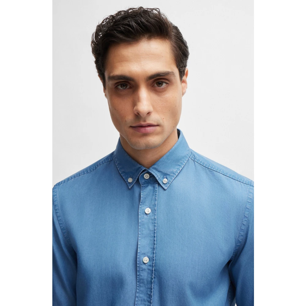 Hugo Boss Casual Shirts Blue Heren