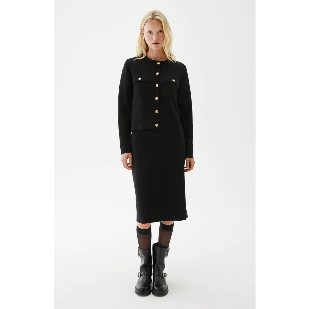 Busnel Merino Wol Vest met Zakken Black Dames