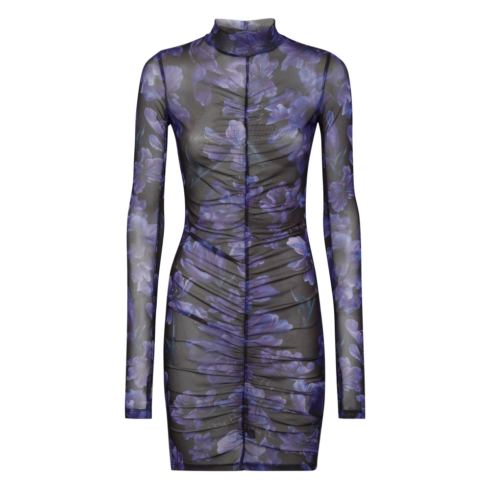 Philipp Plein Donna Multicolor Long-Sleeve Mini Dress Flowers