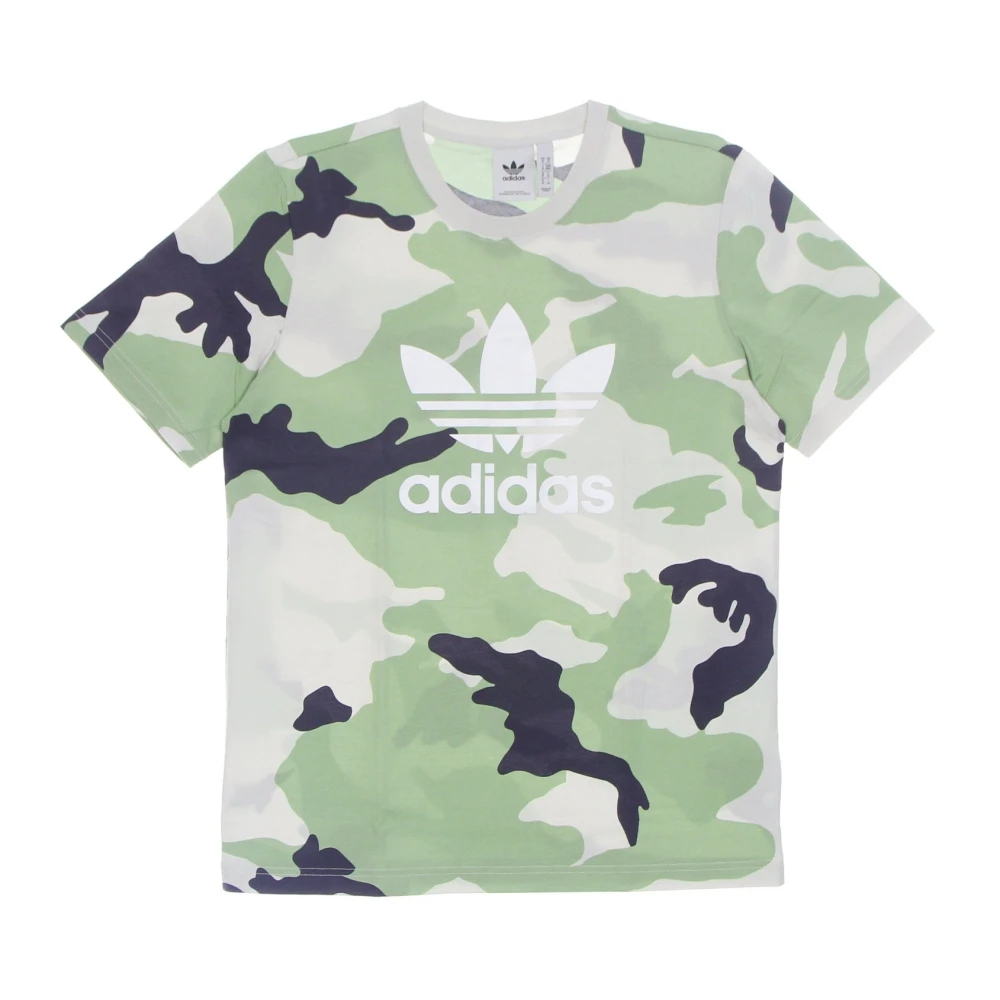 Adidas Camo All Over Print T-shirt Green Heren