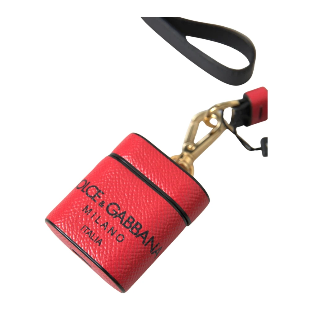 Dolce & Gabbana Logo Print Leren Airpods Hoesje Multicolor Dames