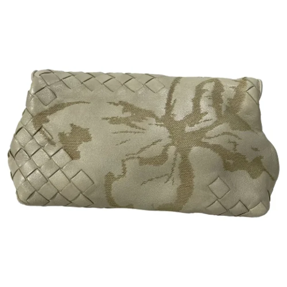 Bottega Veneta Vintage Pre-owned Leather clutches Beige Dames