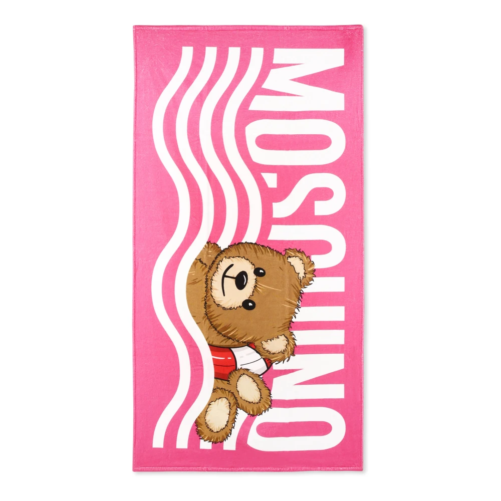 Moschino Fuchsia Katoenen Handdoek Pink Unisex