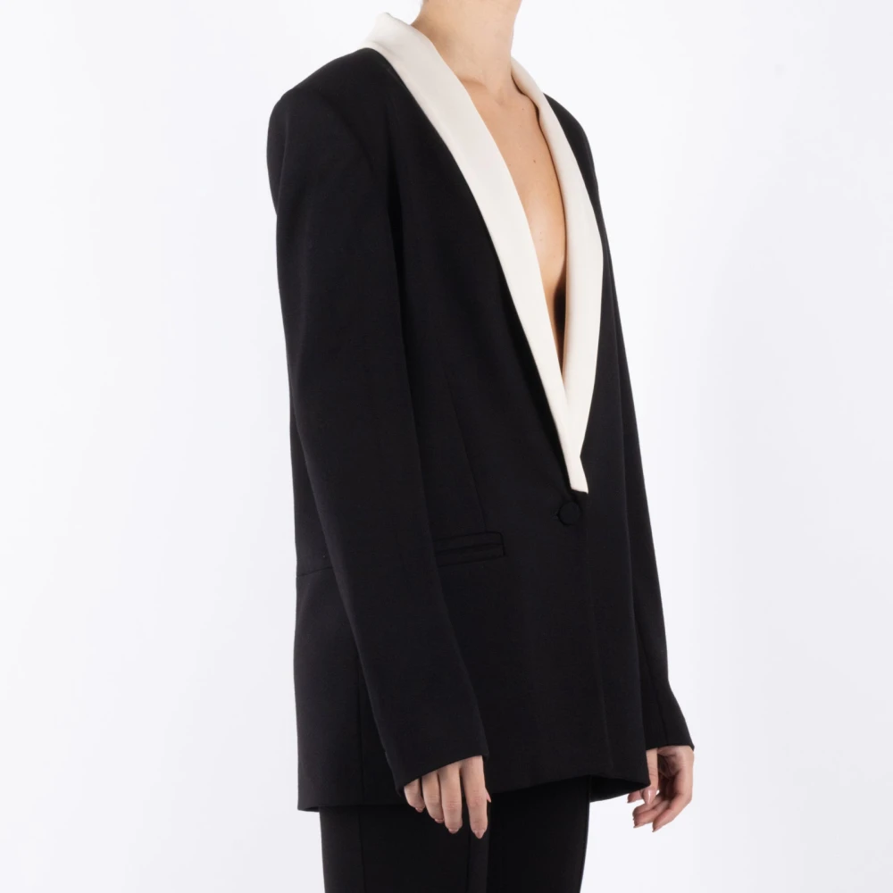 The Garment Zwarte jas met elastaan Black Dames