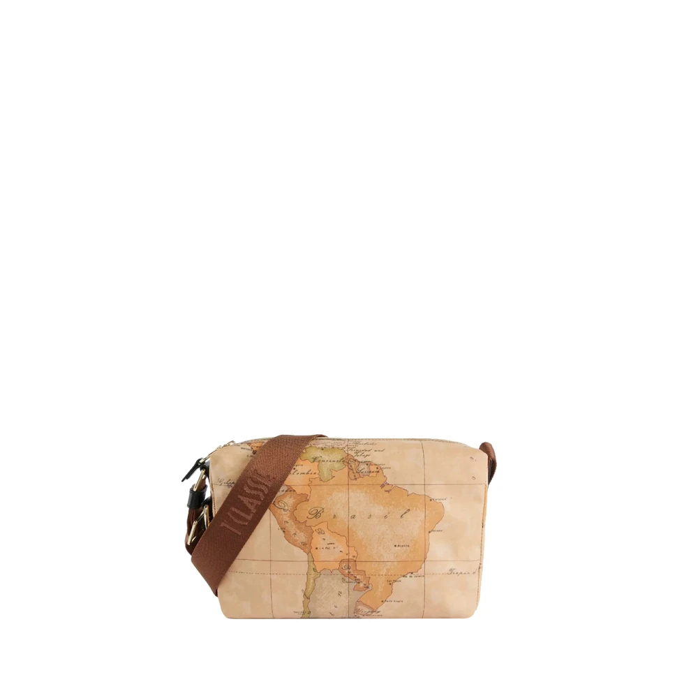 Alviero Martini 1a Classe Zwarte Schoudertas Geo Classic Design Brown Dames