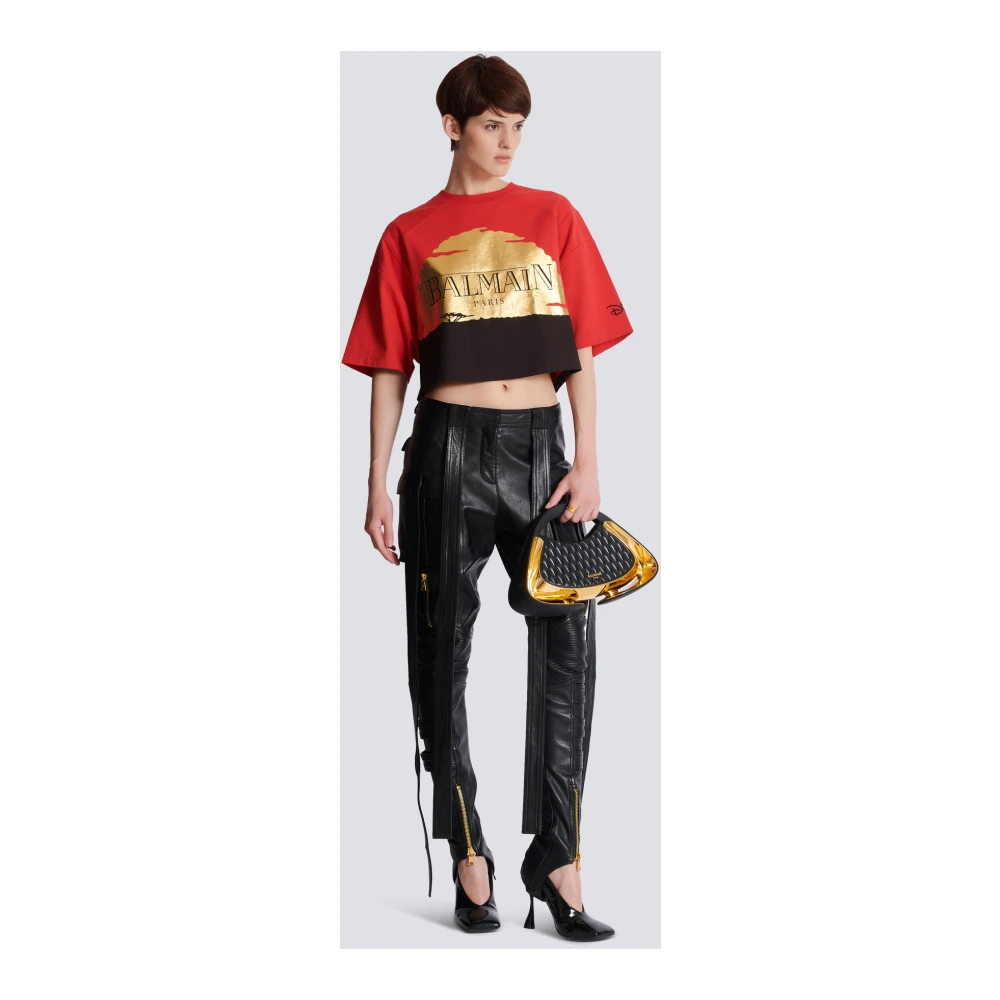 Balmain Disney x: The Lion King Zonsondergang bedrukt kort T-shirt Multicolor Dames