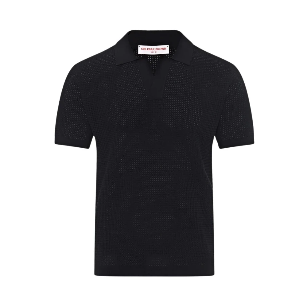Orlebar Brown Men's Black Polo Shirts, S, Roddy Polo Shirt