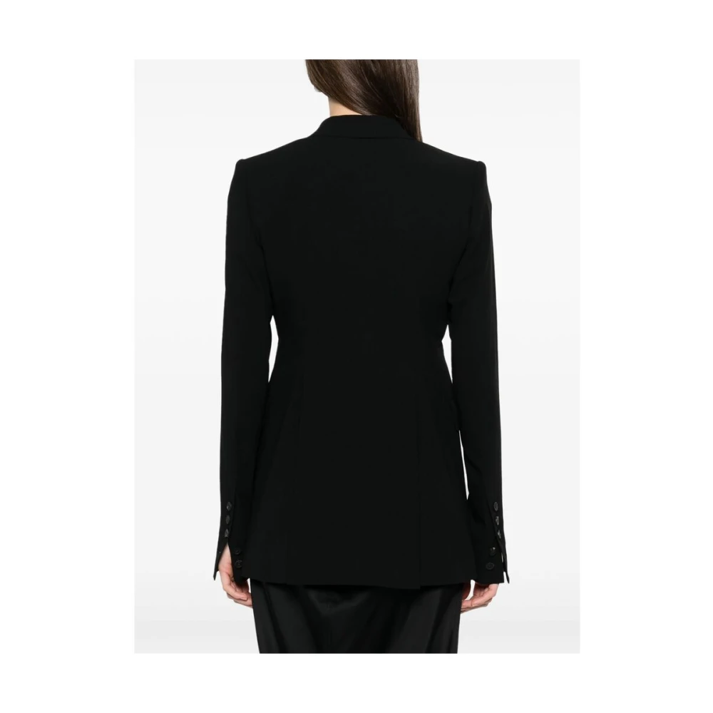 Rick Owens Zwarte Jas met Knopen en Klepzakken Black Dames