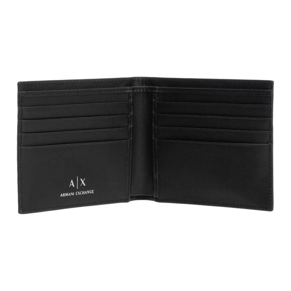 Armani Exchange Portemonnee met Logo Patroon en Kaartsleuven Black Heren