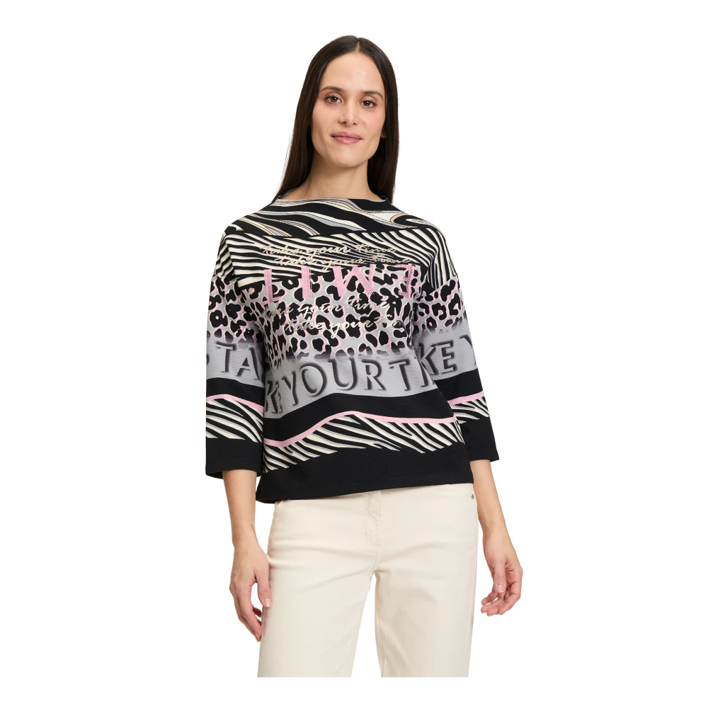 Betty Barclay Animal Print Sweatpullover met Kelchkragen Multicolor Dames