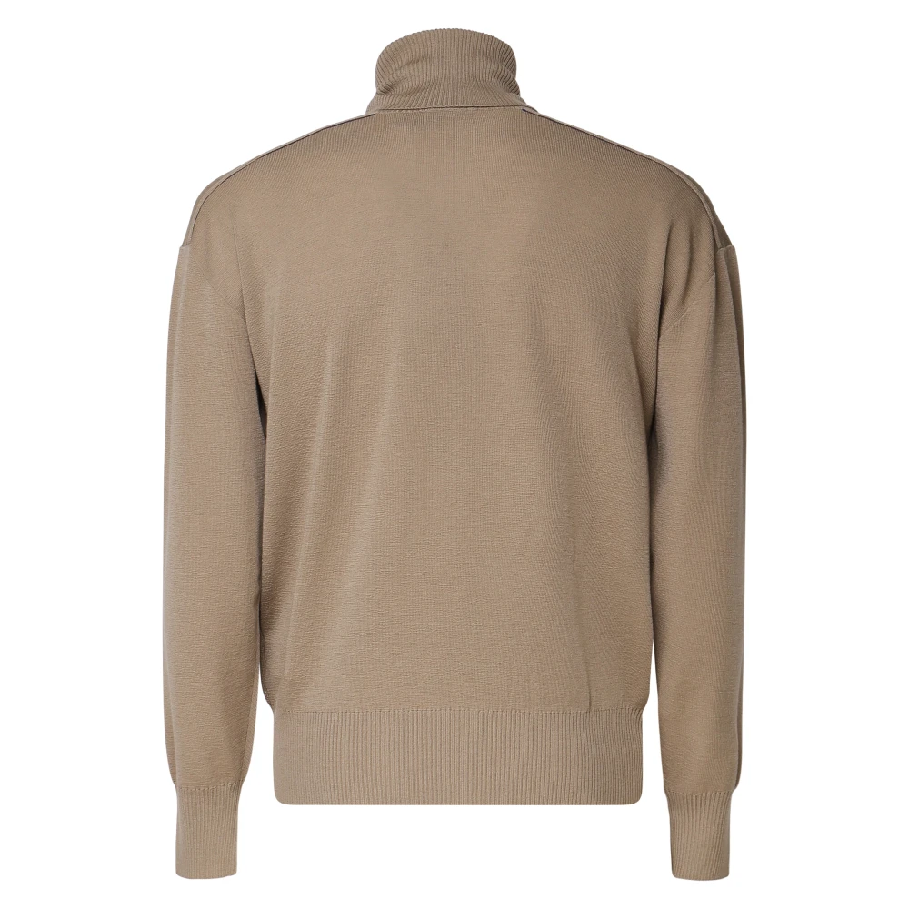 Burberry Beige Hoge Hals Trui Elastische Manchetten Beige Heren