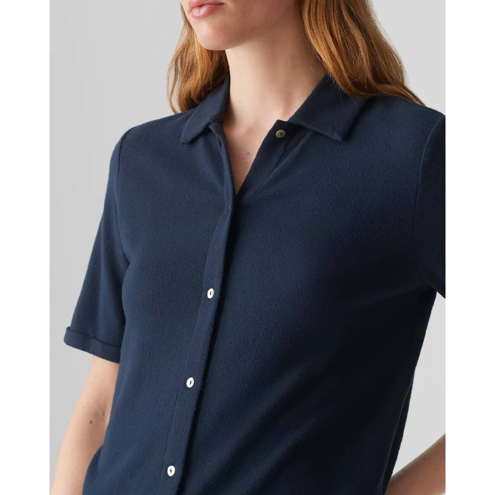 Opus Top met korte mouwen en Seblusi-detail Blue Dames