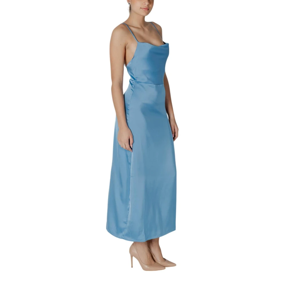 Vila Turquoise Zomerjurk met Vierkante Halslijn Blue Dames