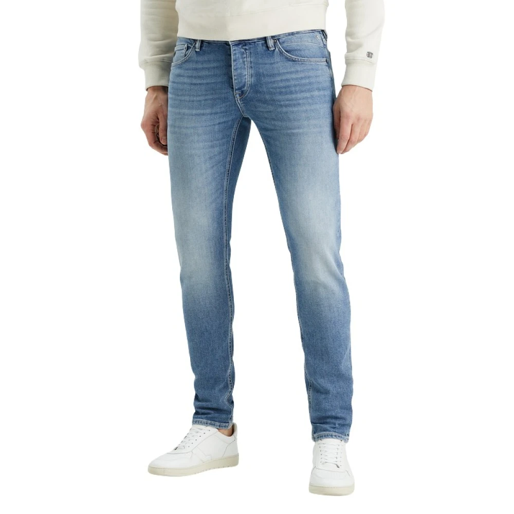 Cast Iron Slim Fit Faded Blue Wash Jeans Blue Heren