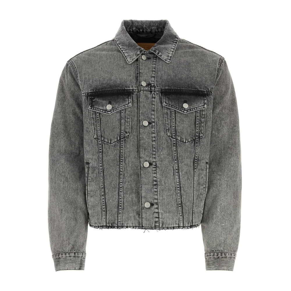 MM6 Maison Margiela Stijlvolle Donkergrijze Denim Jack Gray Heren