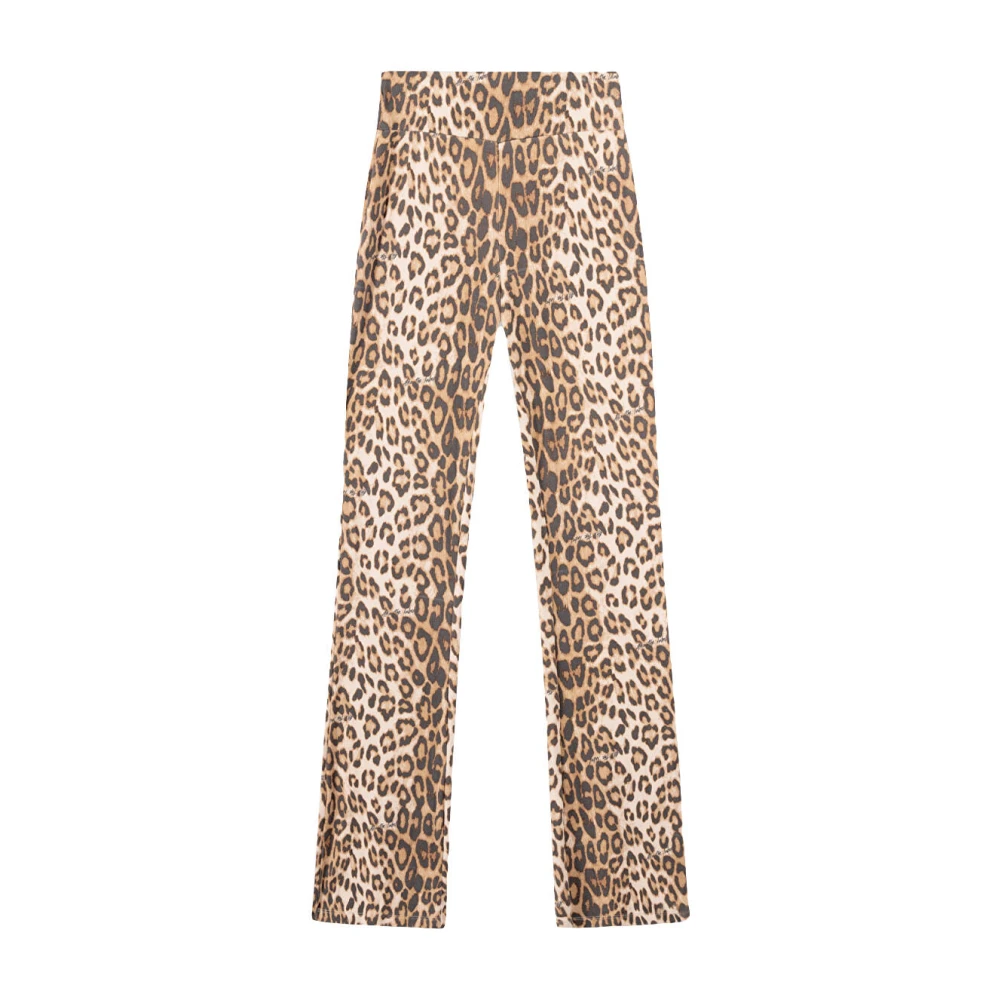 Alix The Label Gebreide Rib Flared Pants Brown Dames
