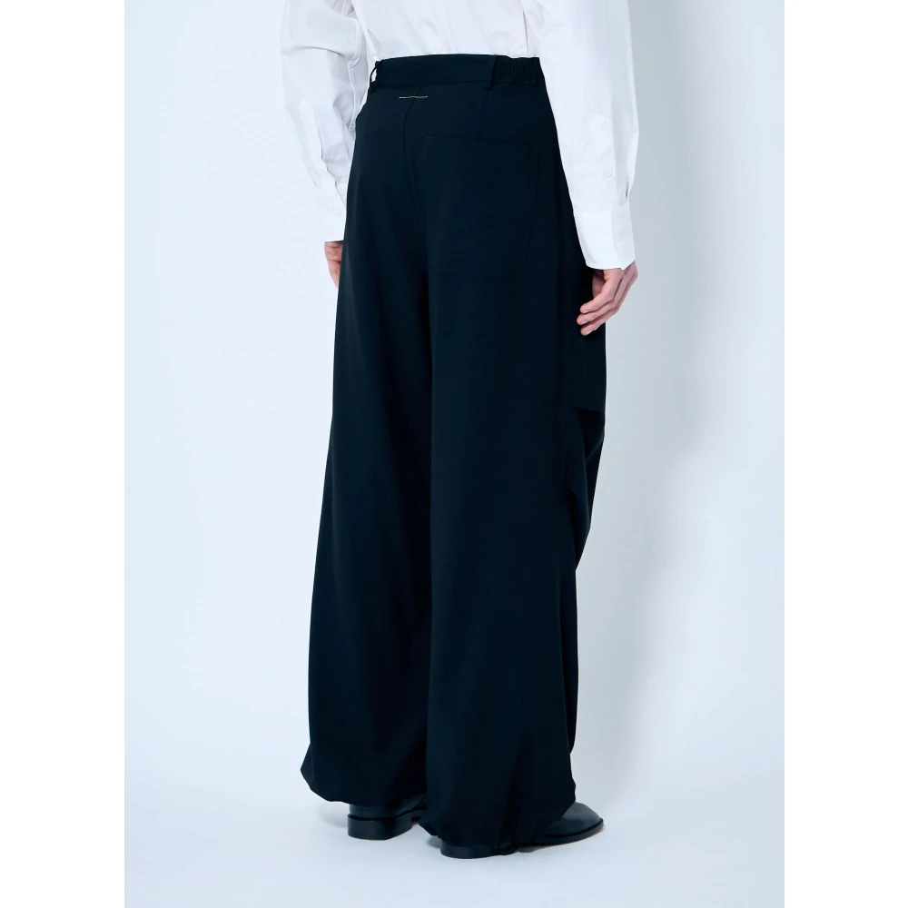 MM6 Maison Margiela Wol wollen broek met taps toelopende pijpen Black Heren