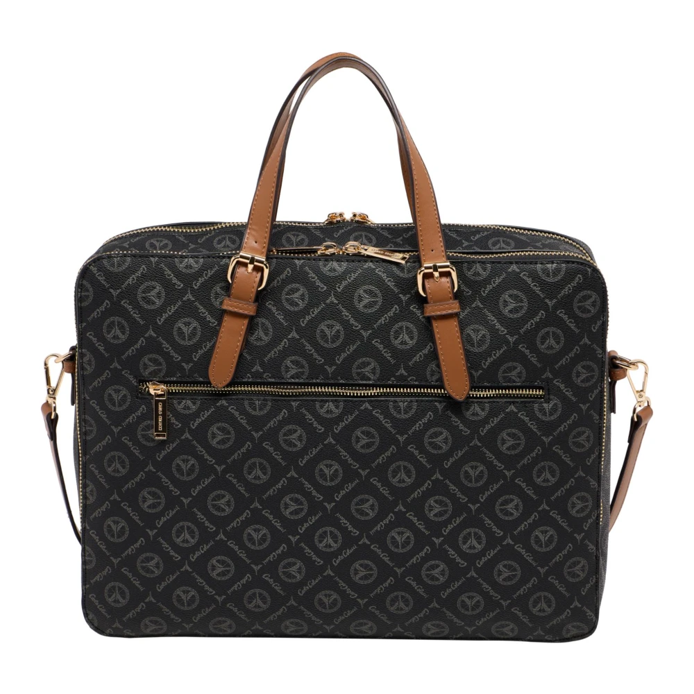 carlo colucci Professionele Zakelijke Tas met Logoprint Black Heren