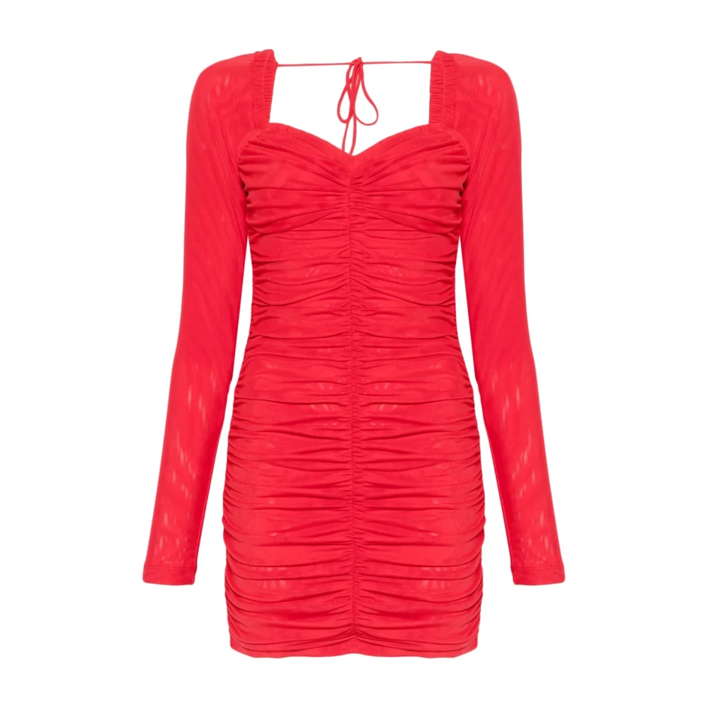 Rotate Birger Christensen Rode Jurk met Geplooide Sweetheart-halslijn Red Dames