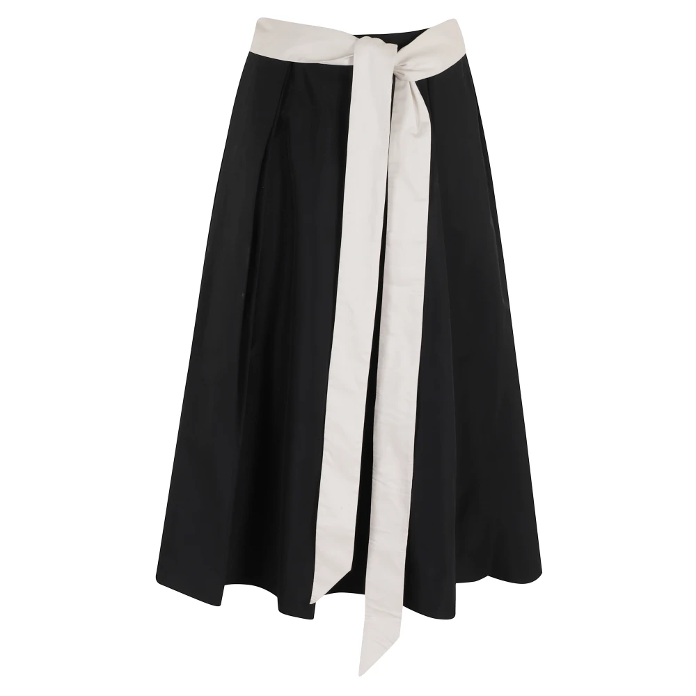 Max Mara Vrouw Zwart Rokken Dames, S, Basque Midi Rok