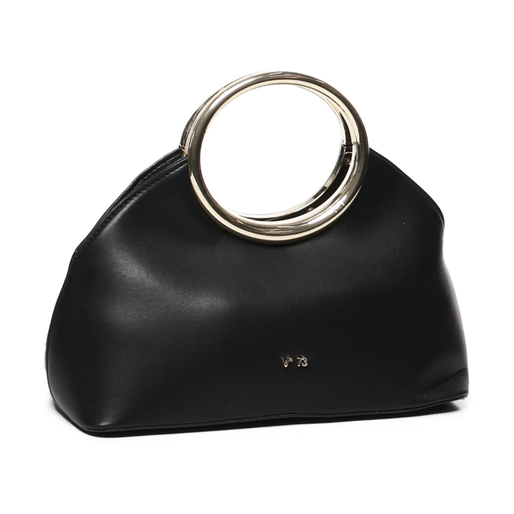 V73 Zwarte Clutch Tas met Cirkel Handvat Black Dames