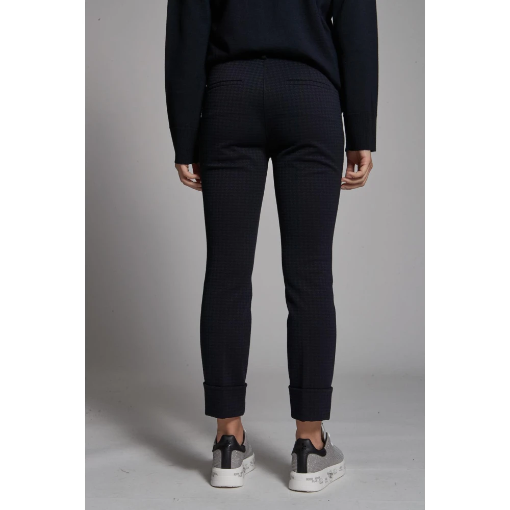 Via Masini 80 Strakke Broek met Omslag Blue Dames