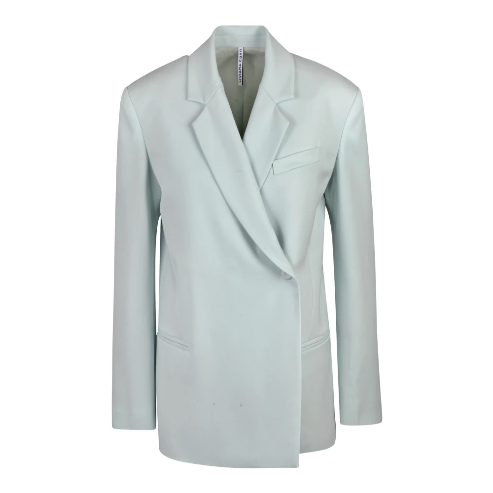 Liviana Conti Dubbelrijige blazer in keperstof Green Dames