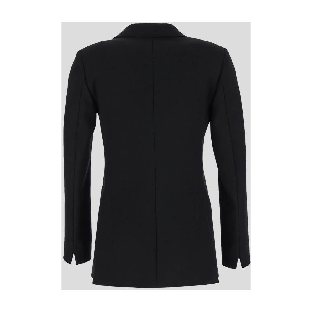 Lardini Dubbelrijige wollen jas Black Dames