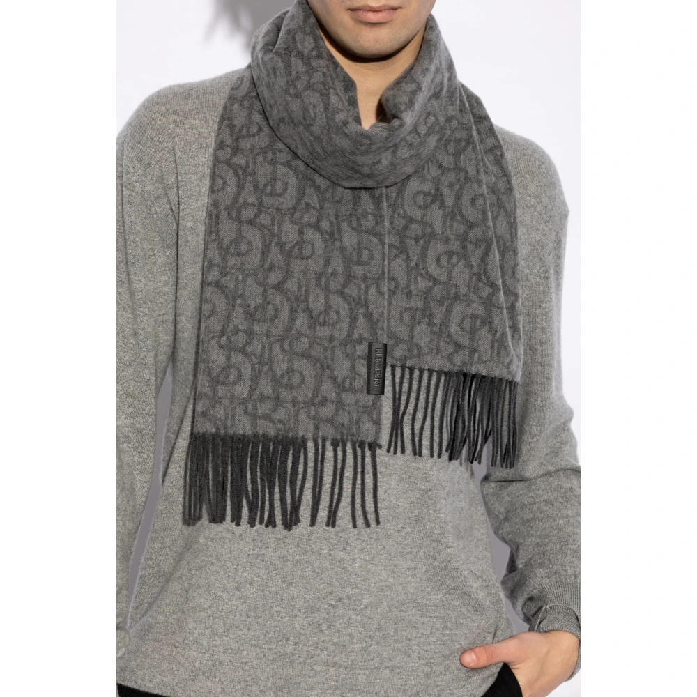 Burberry Kasjmier sjaal met franjes Gray Unisex